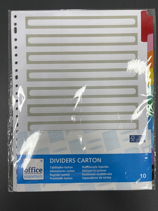 Ordner Register Karton 10x laminierte Tabs