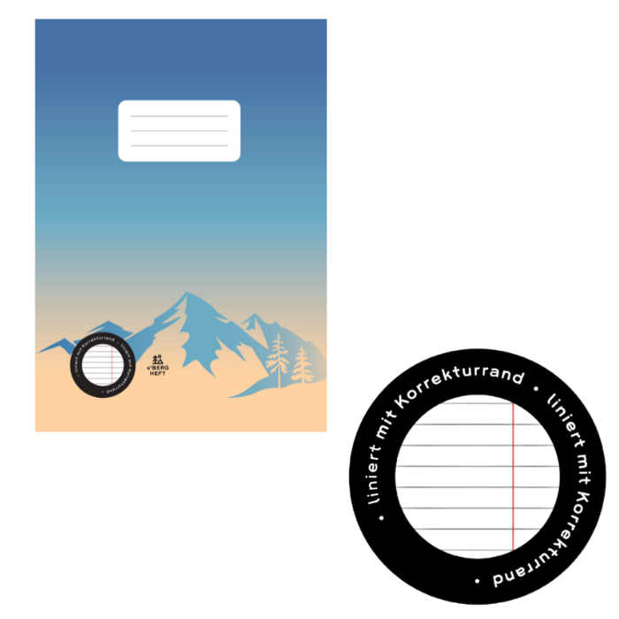 A4 Schulheft liniert mit Korrekturrand 20 Blatt