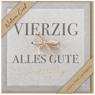 bsb, Billett, Nature Card quadr. Geburtstag 40