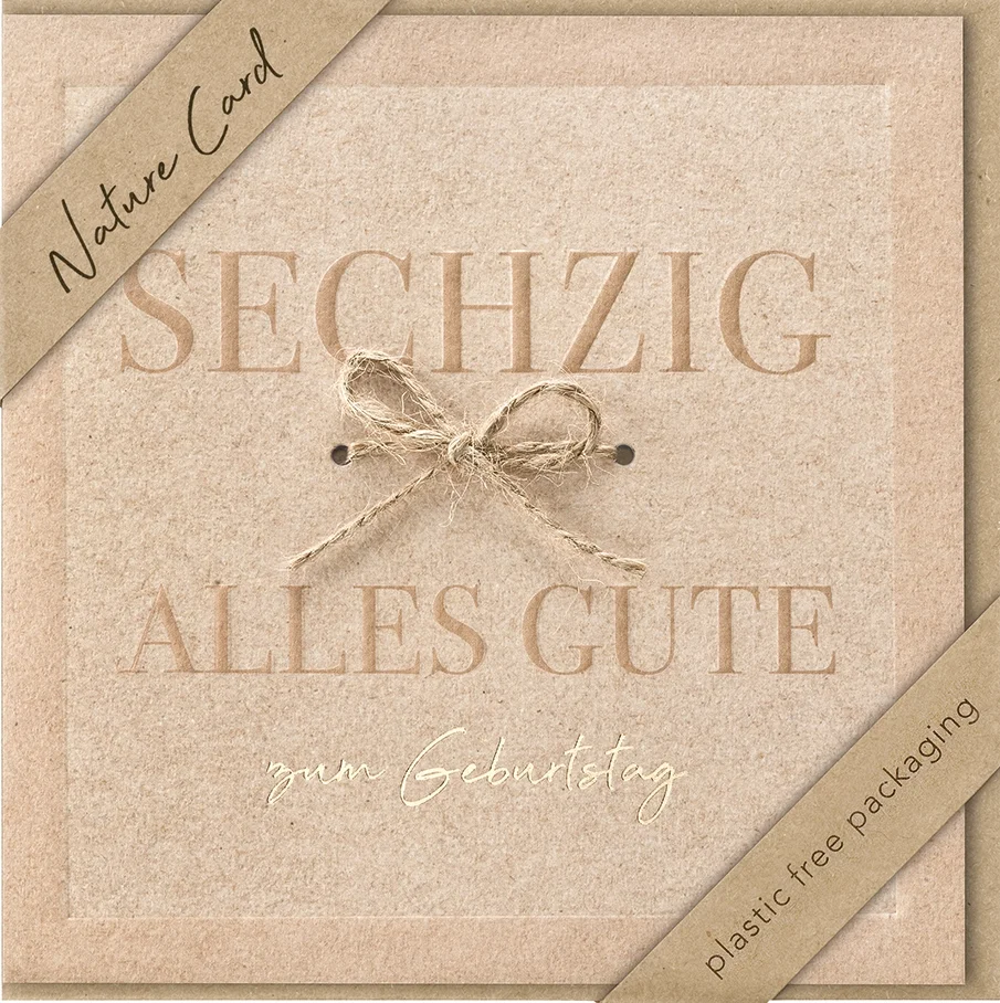 bsb, Billett, Nature Card quadr. Geburtstag 60