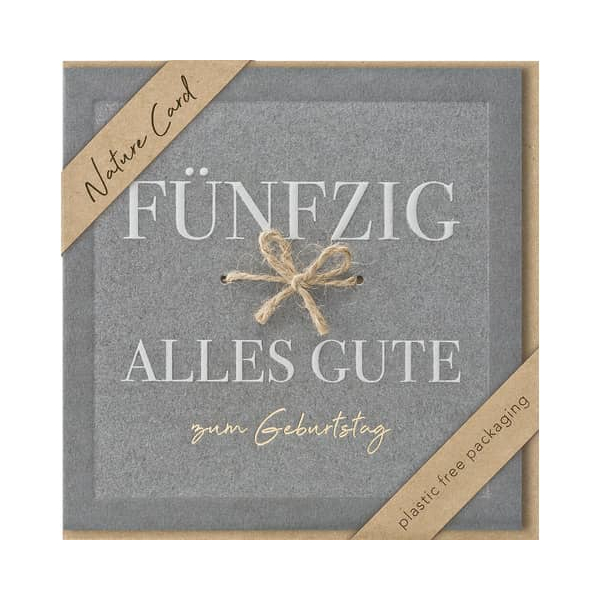 bsb, Billett, Nature Card quadr. Geburtstag 50