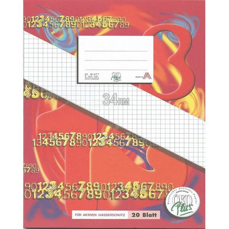 Heft Quart (20 Blatt) kariert 34RM