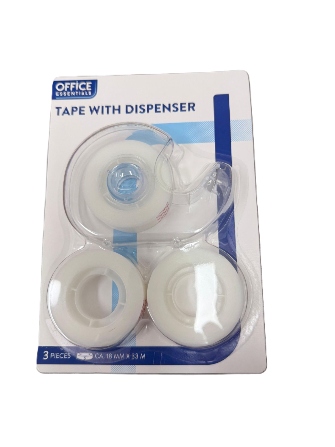 Klebebandabroller mit 3 Klebebändern 18mmx33m