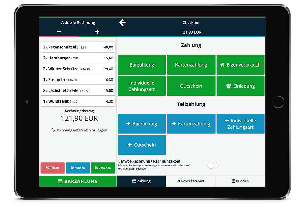 Karteznzahlung am iPad Karteznzahlung am iPad
