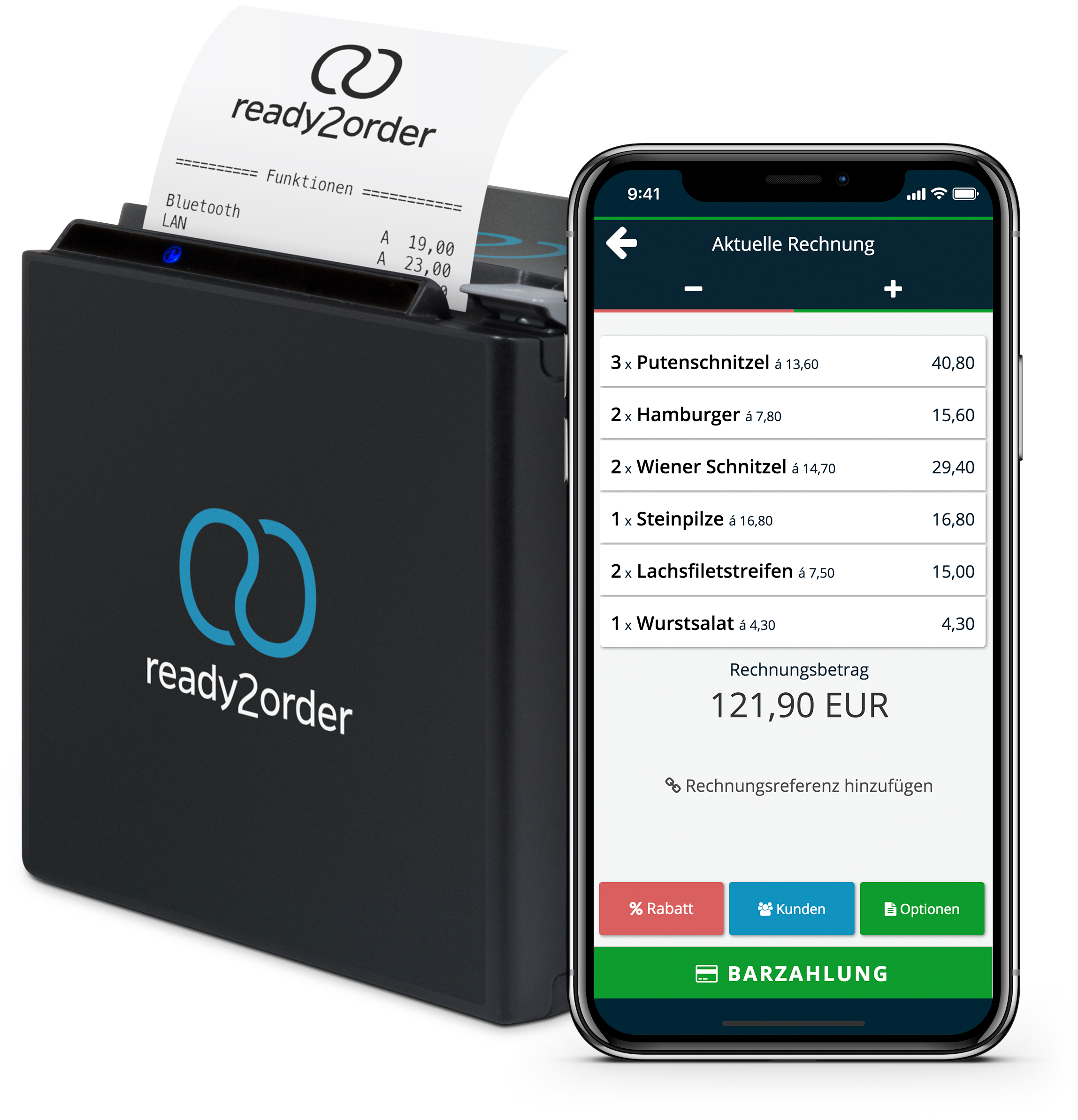 Kassensystem App mit Bluetooth Drucker Kassensystem App mit Bluetooth Drucker